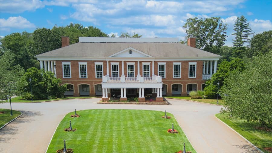 Front aerial view of the clubhouse